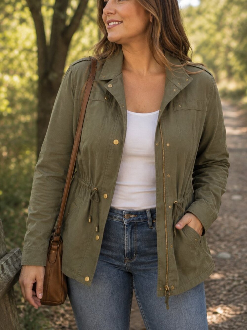 Eden Society Olive Utility Jacket Size L – Stretch Field Jacket